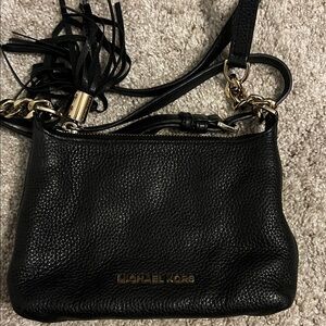 Michael Kors Black Pebbled Leather Crossbody Bag